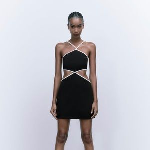 ZARA Cut Out Halter Dress NEW WITH TAGS NEVER WORN